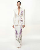 Iris Motif Maxi Skirt - White