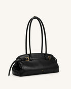 Arden Belt Detail East-West Shoulder Bag - Black