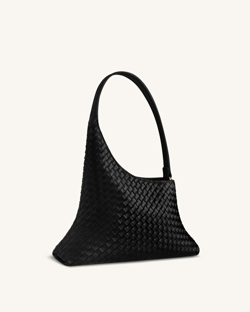 Lyra Woven Shoulder Bag - Black