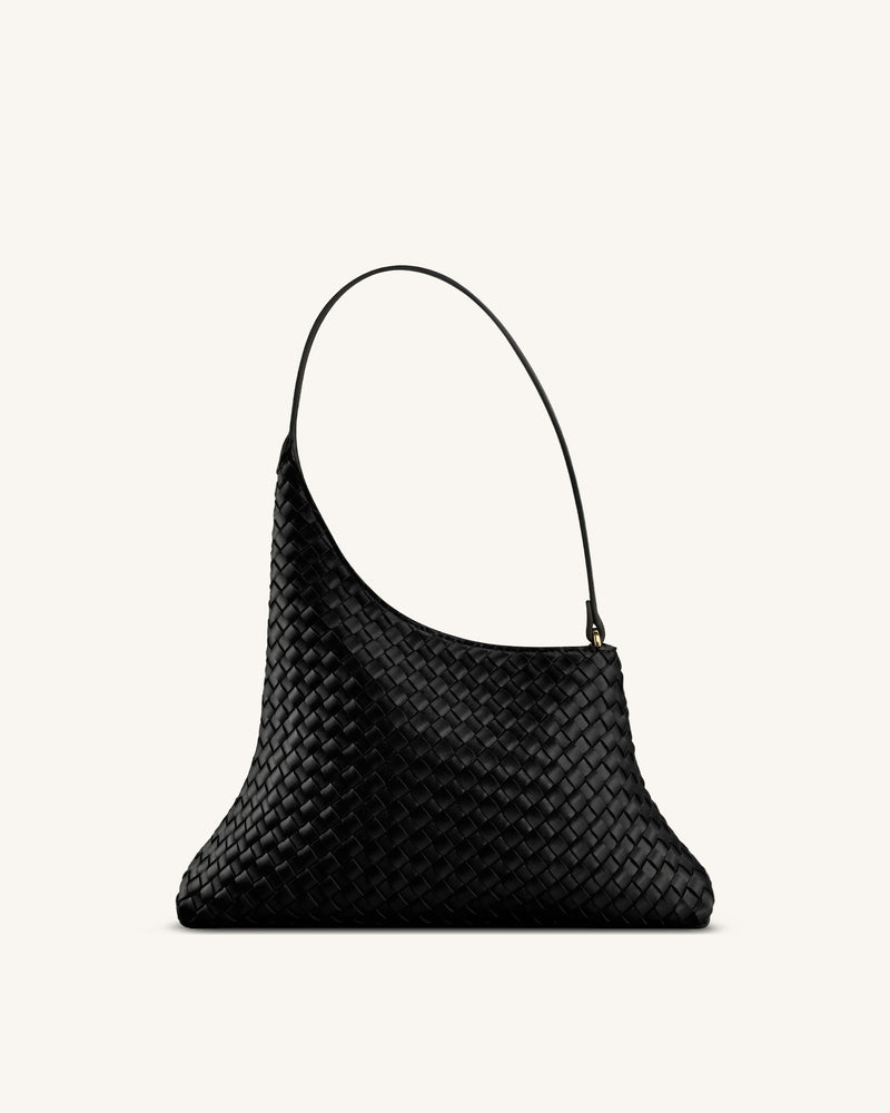 Lyra Woven Shoulder Bag - Black
