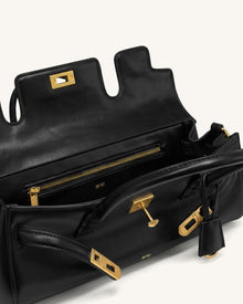 Yara Small Top Handle Shoulder Bag - Black