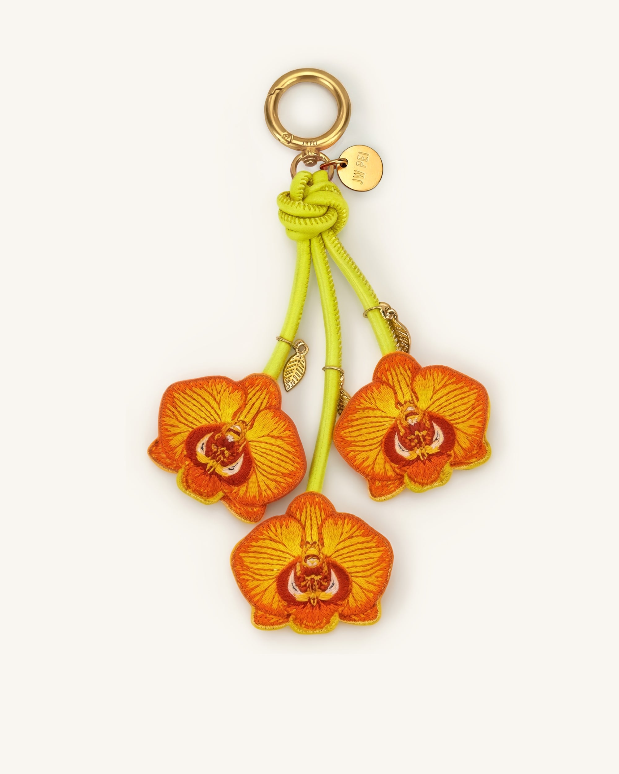Orchid Bag Charm - Bright Orange