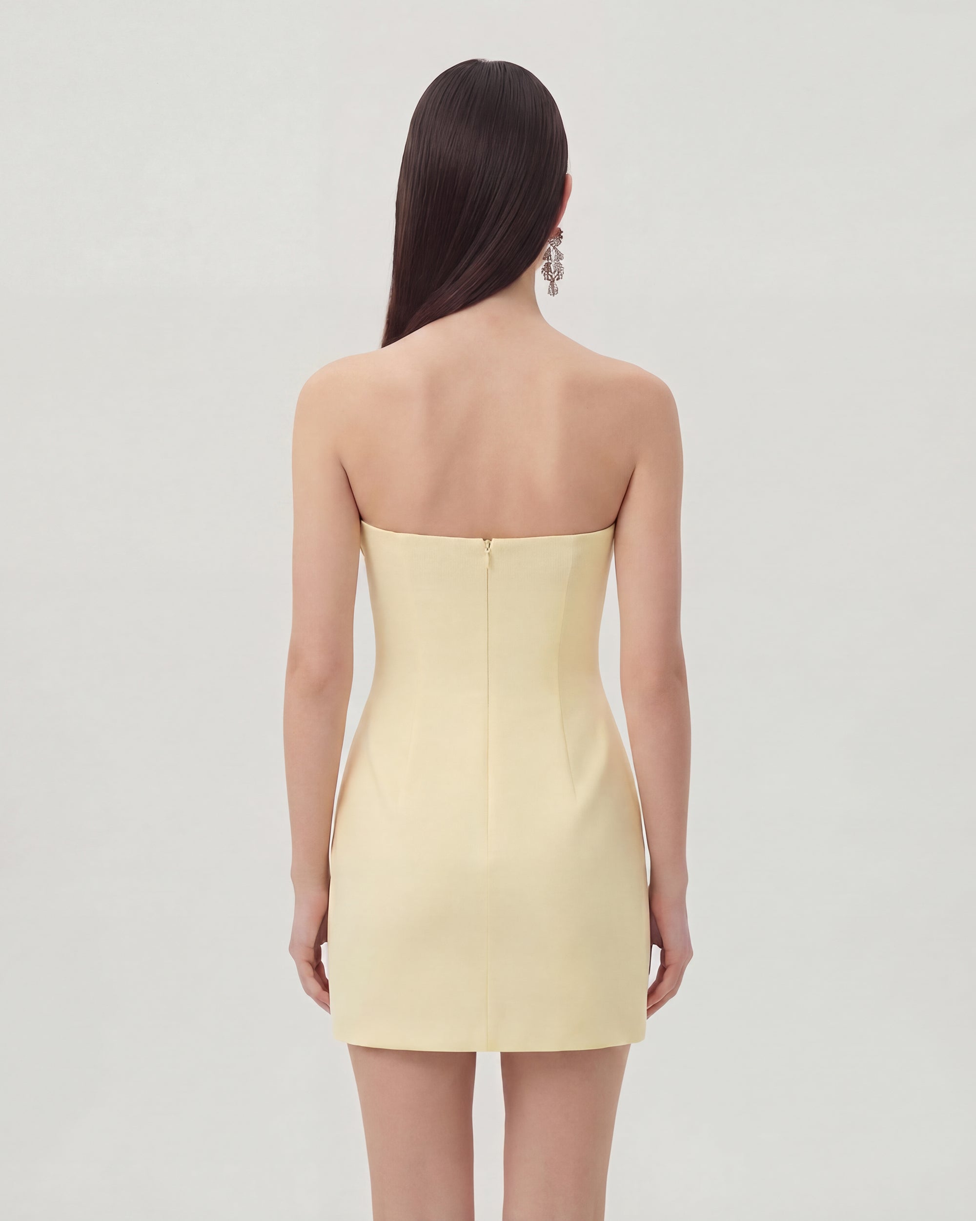 Floral Printed Mini Dress - Yellow