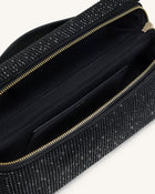 Thea Artificial Crystal Top Handle Bag - Black