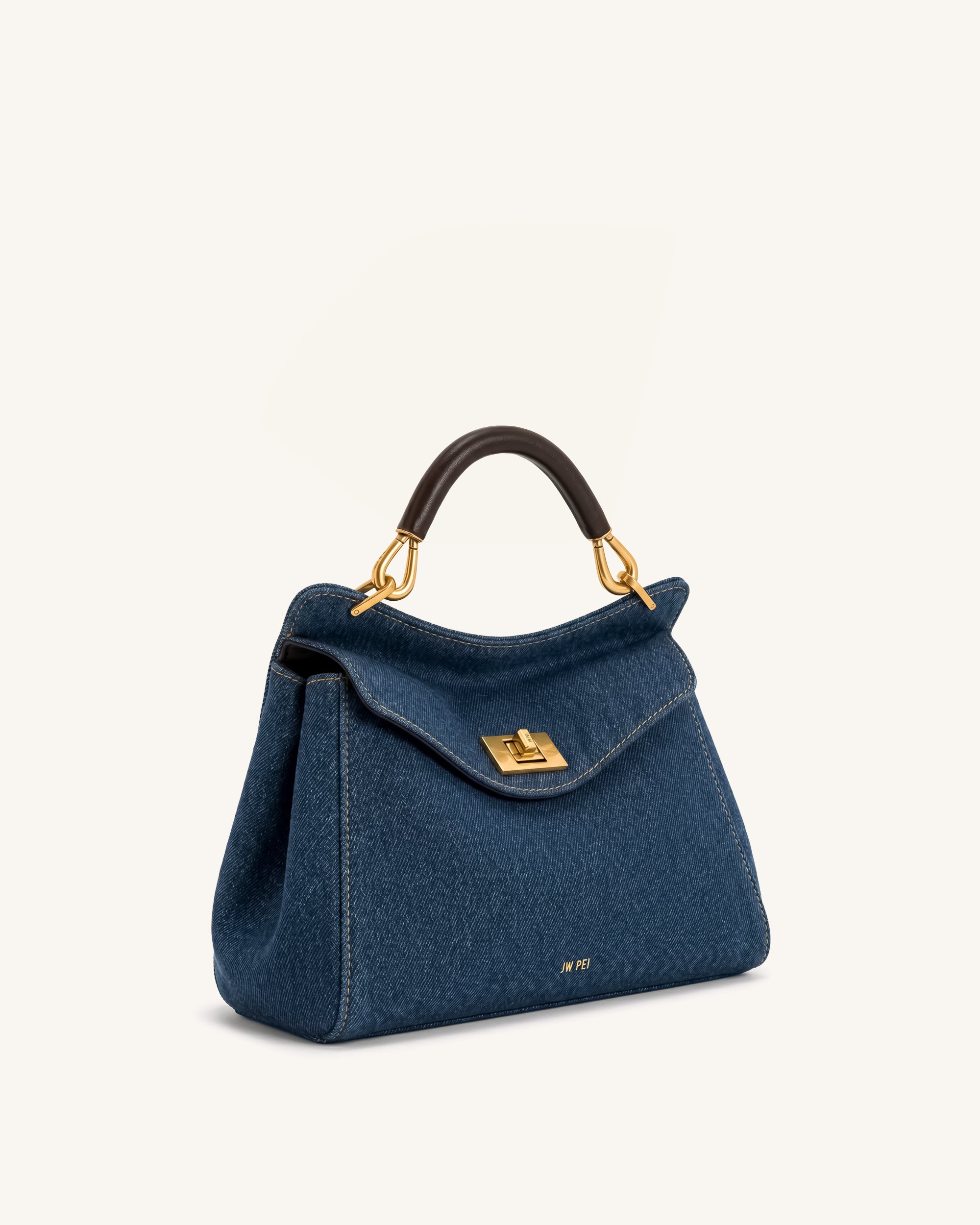 Lucia Classic Handbag - Blue Denim