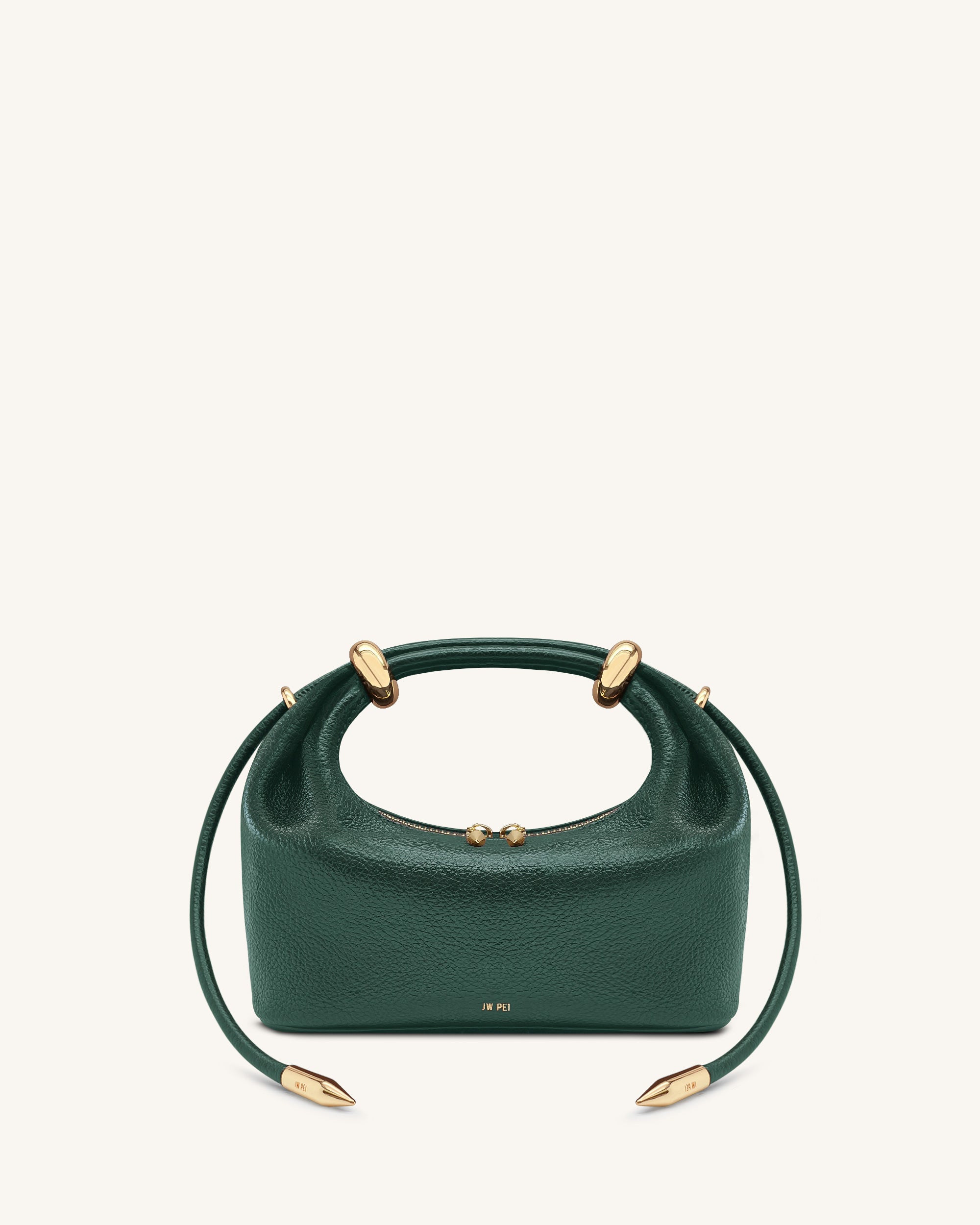 Ellie Metal Ring Embellished Top Handle Bag - Forest Green