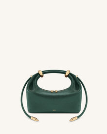 Ellie Metal Ring Embellished Top Handle Bag - Forest Green