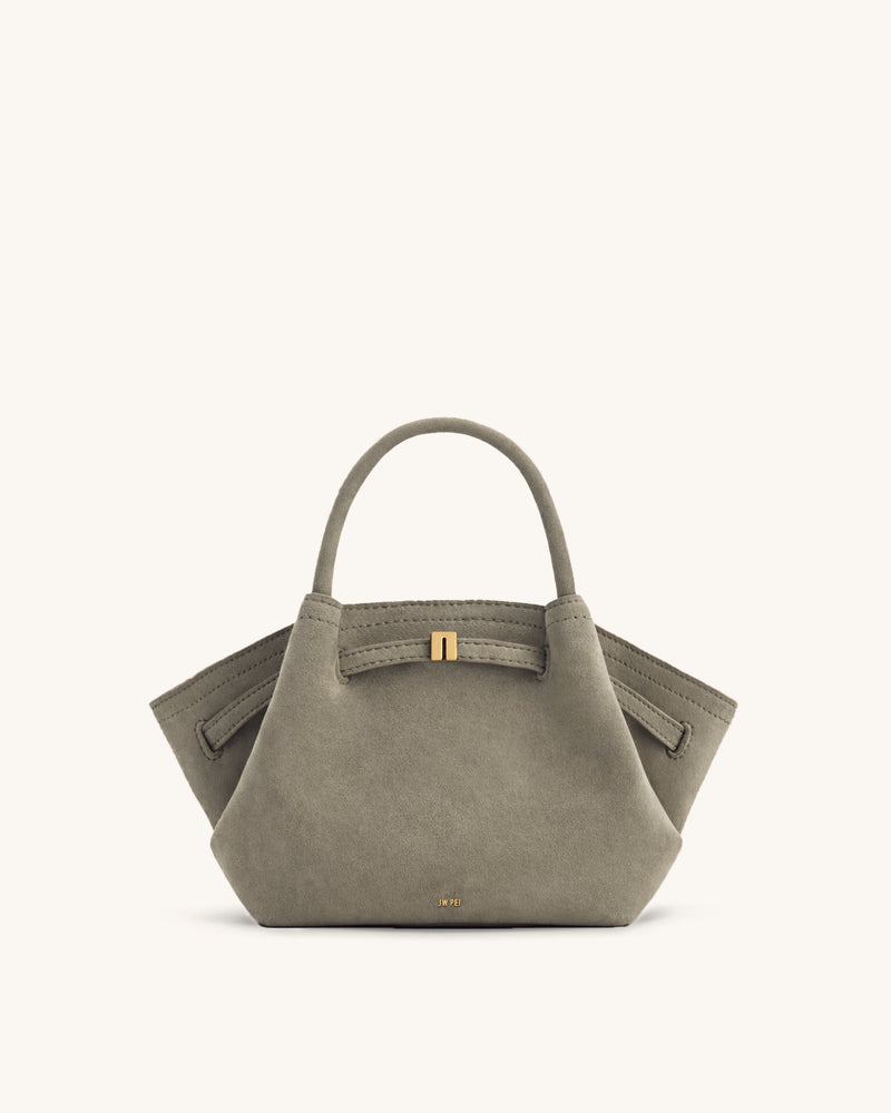 Hana Mini Faux Suede Tote Bag - Gray