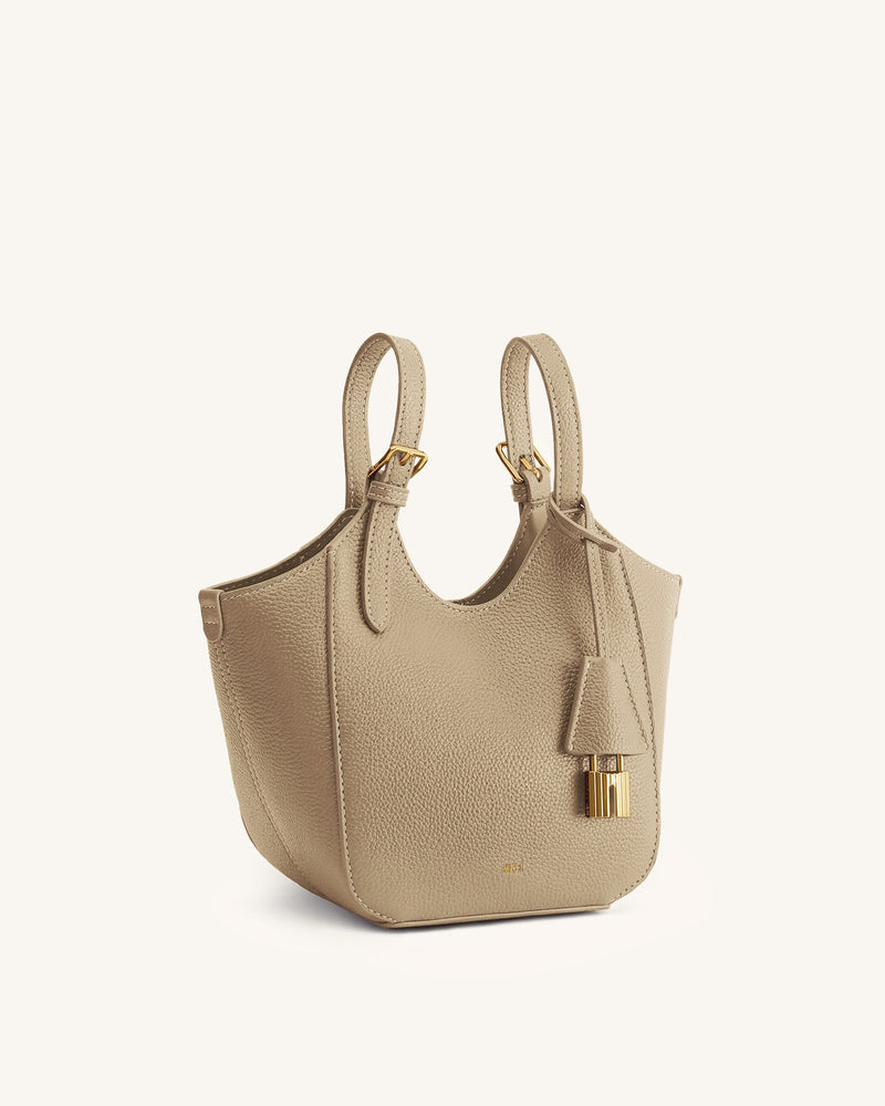 Ines Padlock Tote Bag - Gray Beige