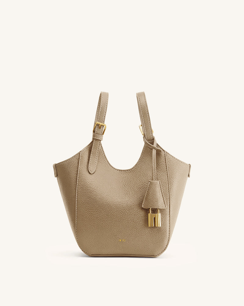 Ines Padlock Tote Bag - Gray Beige