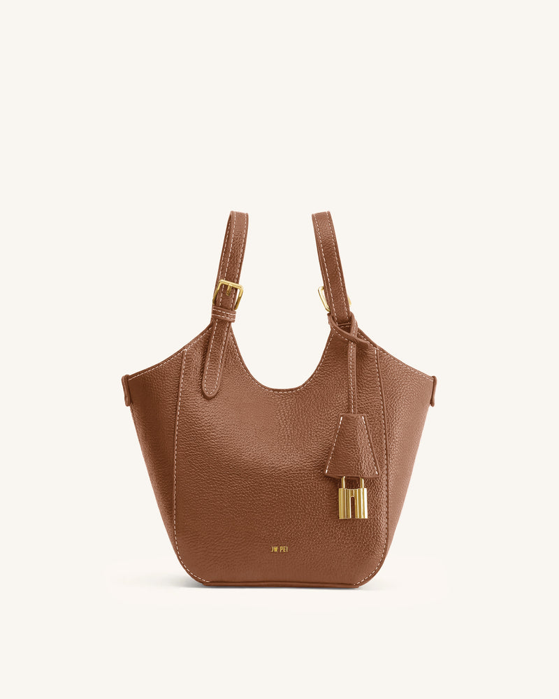 Ines Padlock Tote Bag - Chocolate Brown