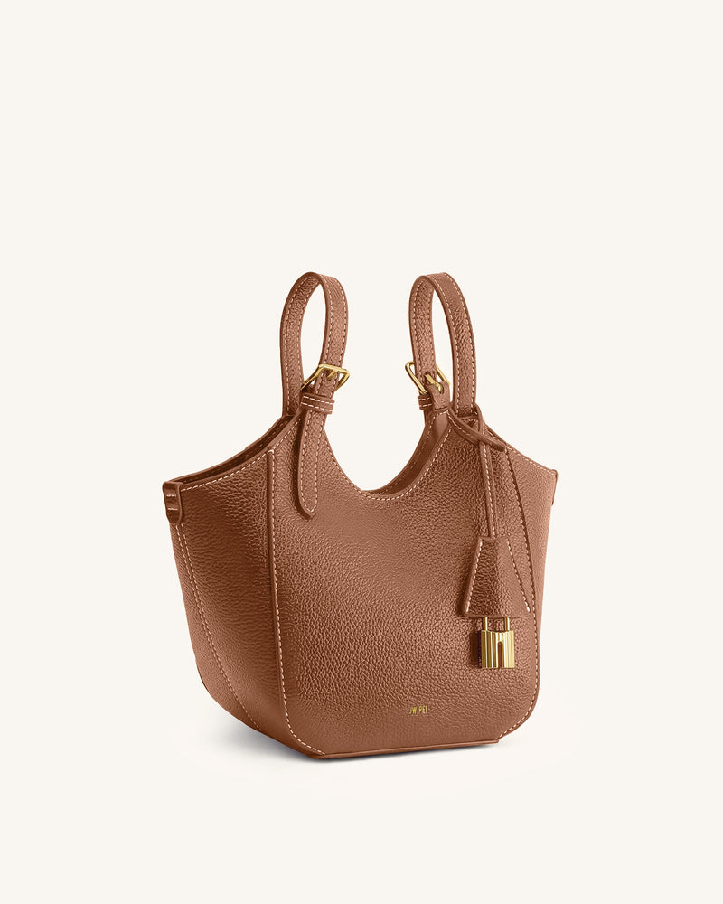Ines Padlock Tote Bag - Chocolate Brown