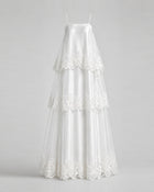Orchid Embroidered Tiered Tulle Maxi Dress - White