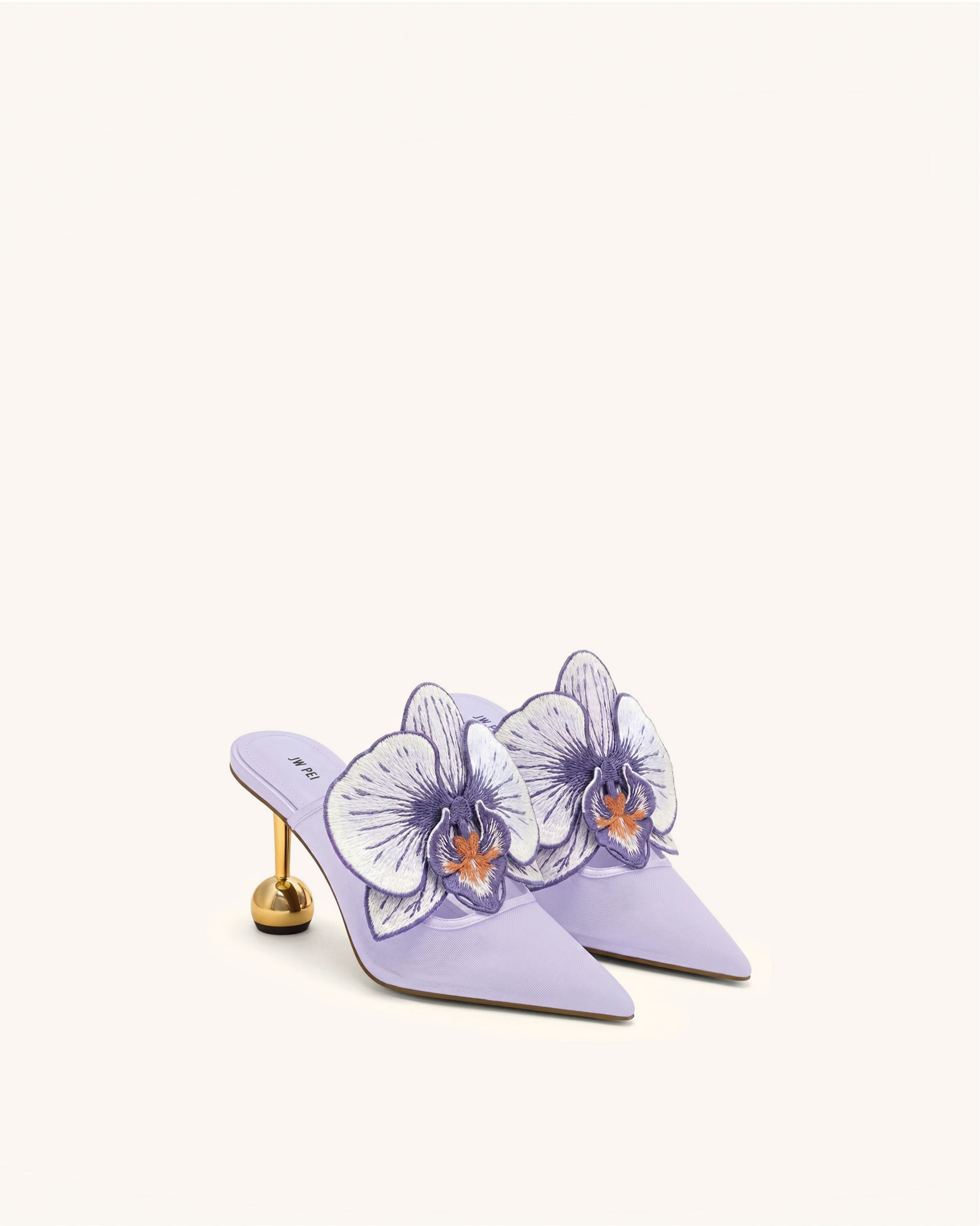 Sofia Orchid Sphere Heel Mules - Purple