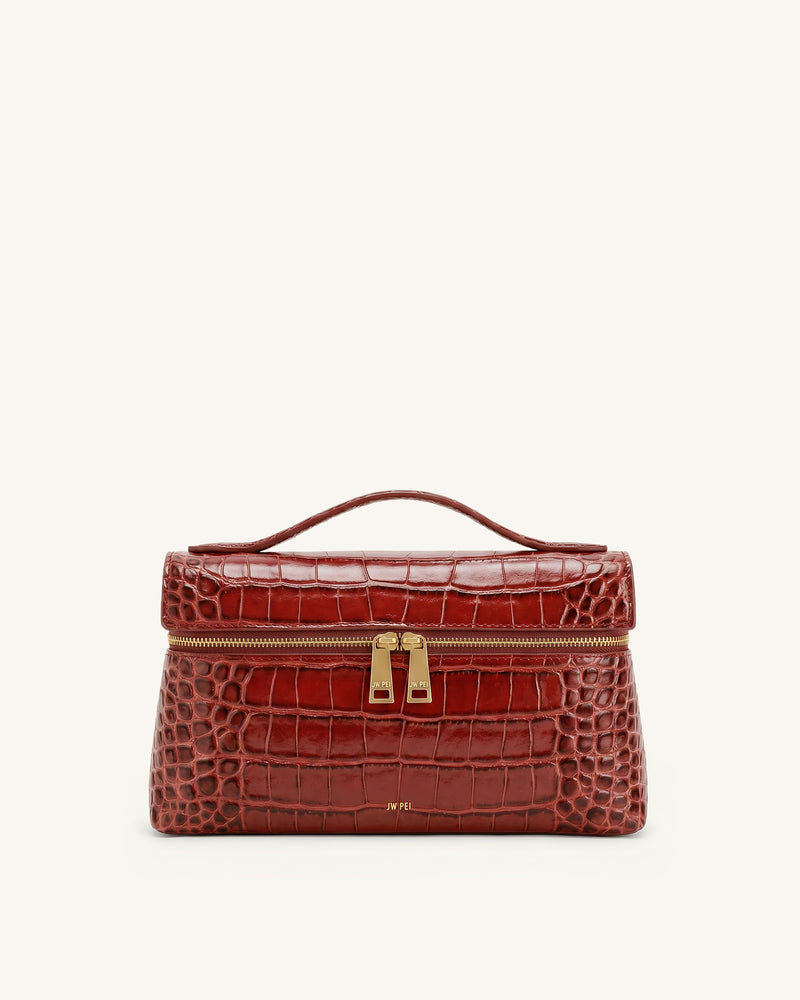 Thea Top Handle Bag - Claret Croc