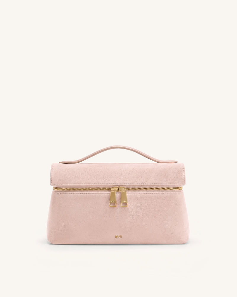 Thea Faux Suede Top Handle Bag - Pink