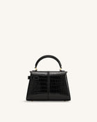 Elise Top Handle Bag - Black Croc