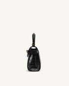 Elise Top Handle Bag - Black Croc