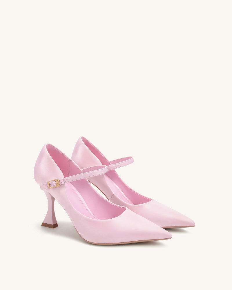 Thalina Satin Fabric Pumps - Pink
