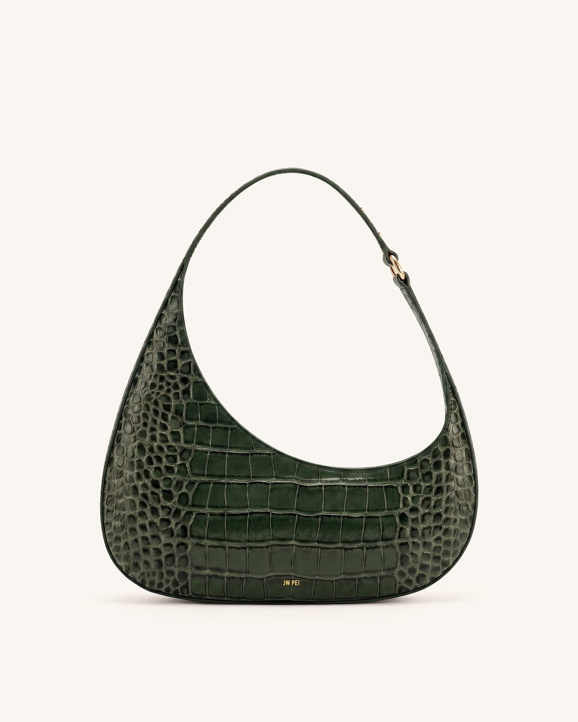 Harlee Shoulder Bag - Dark Green Croc