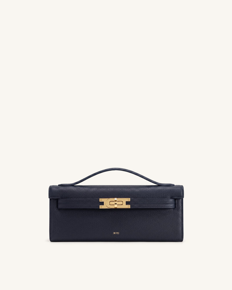 Bria Structured Top Handle Bag - Dark Blue