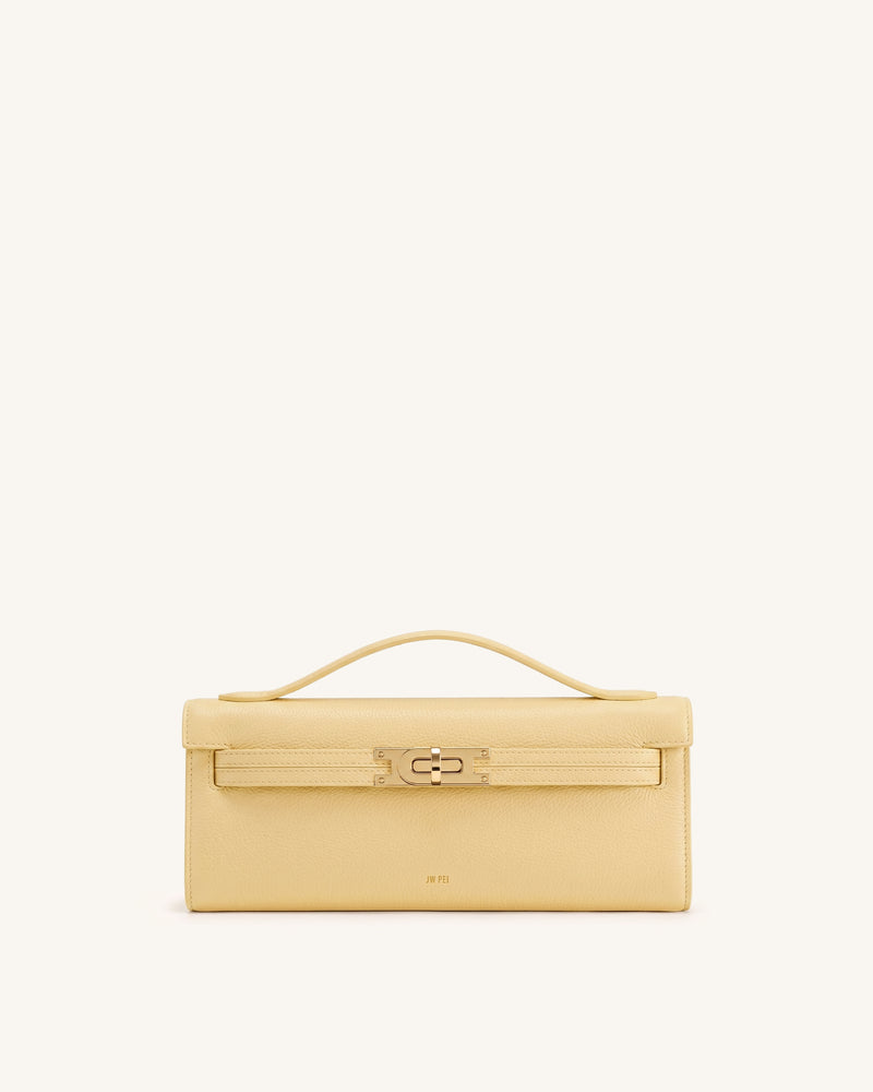 Bria Structured Top Handle Bag - Yellow Croc