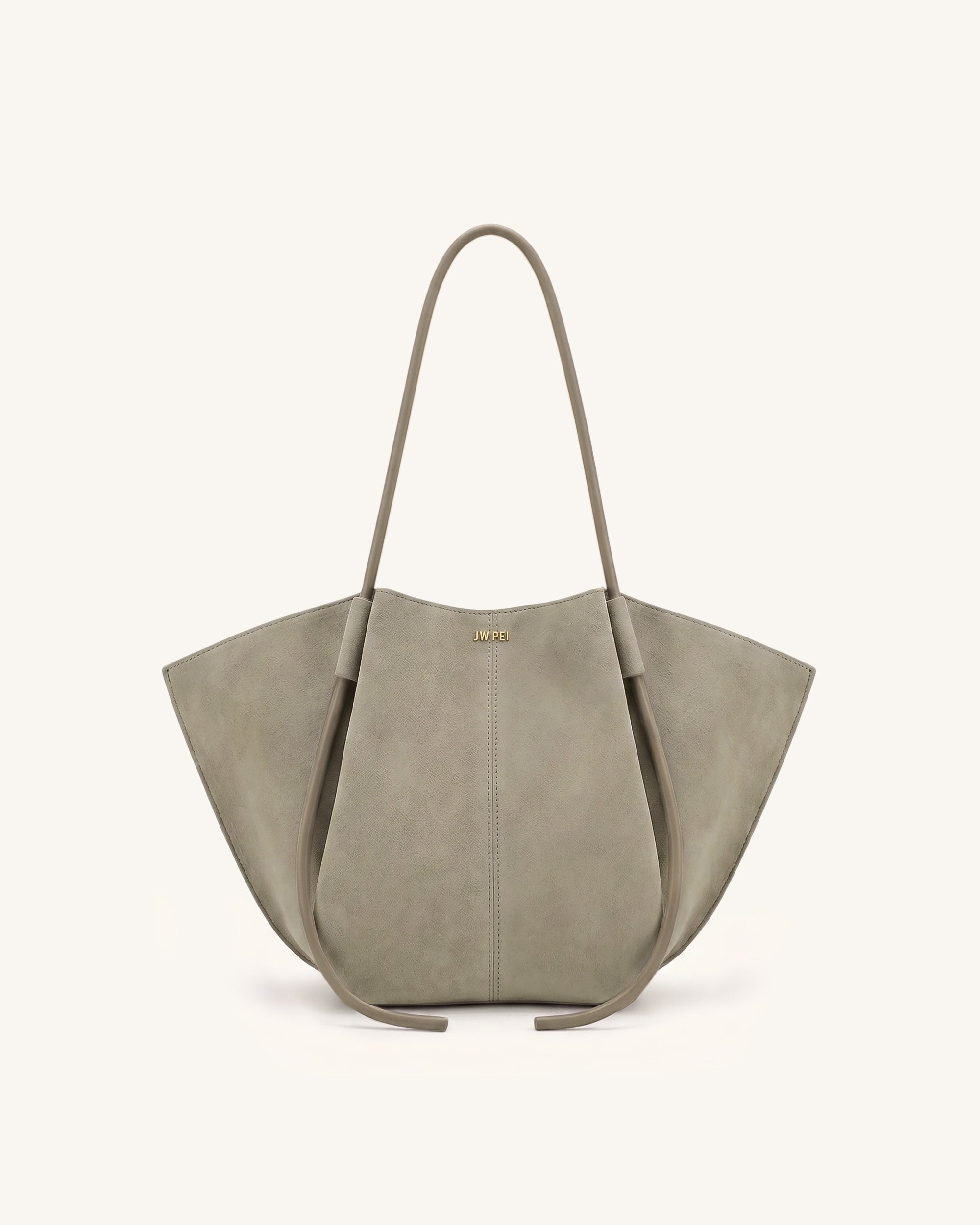 Nala Faux Suede Wide Tote Bag - Grey