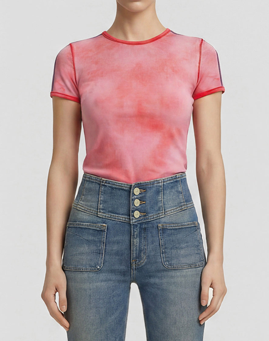 The Lil Sinful Ringer Cloud Cover T-shirt - Strawberry Haze