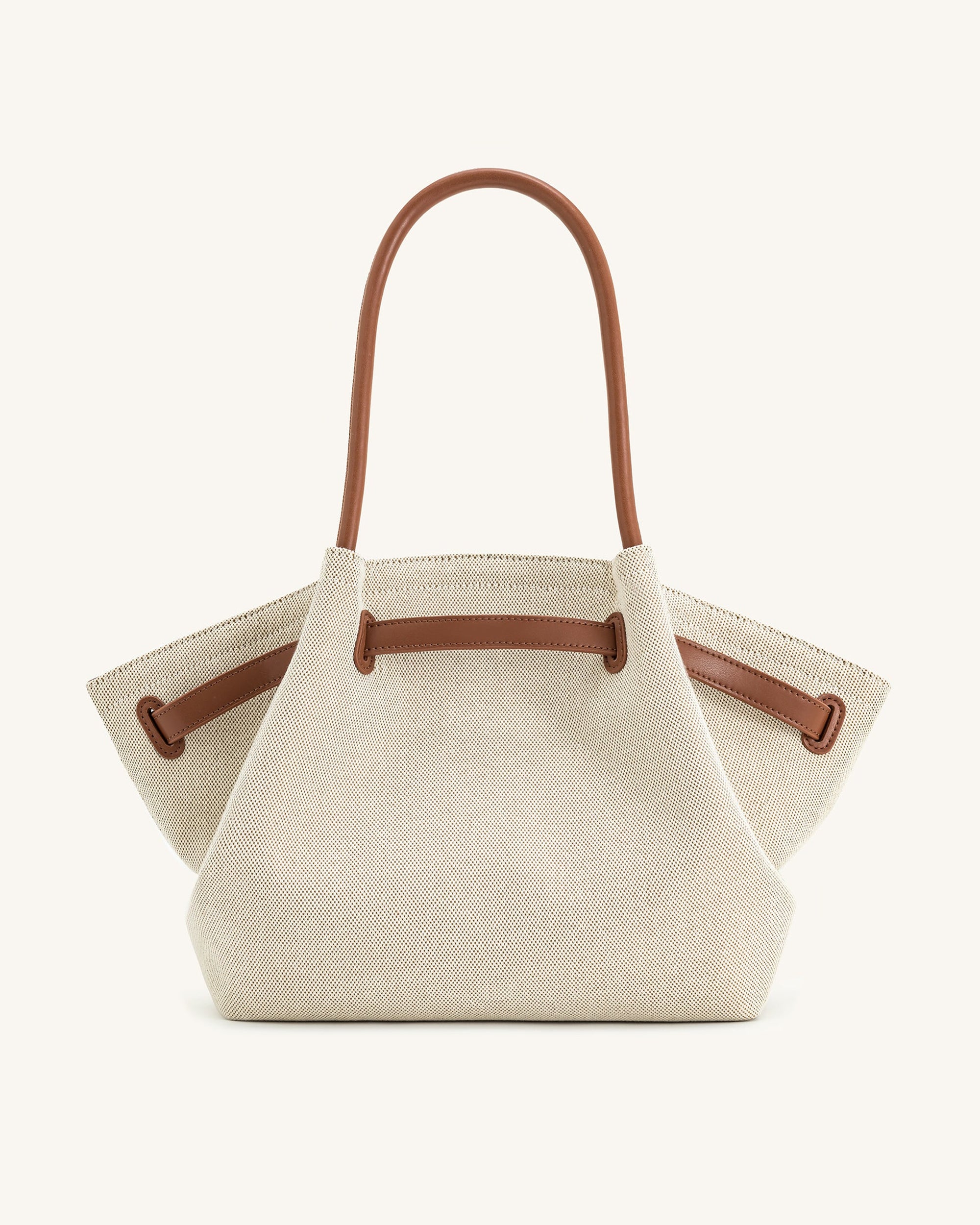 Hana Large Tote Bag - Brown Canvas