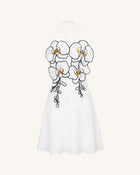 Orchid Embroidered Halter Mini Dress - White