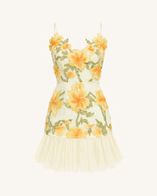 Floral Sling Mini Dress - Marigold