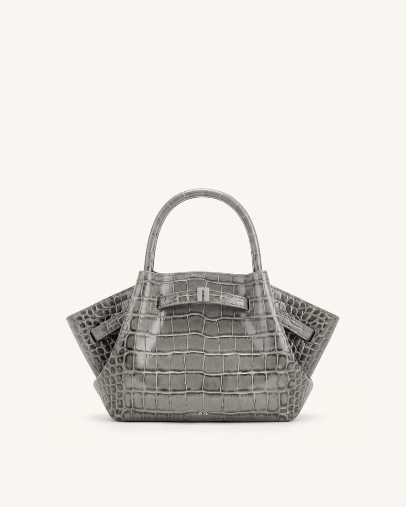 Hana Mini Tote Bag - Grey Croc