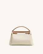 Carmen Top Handle Bag - Brown Canvas
