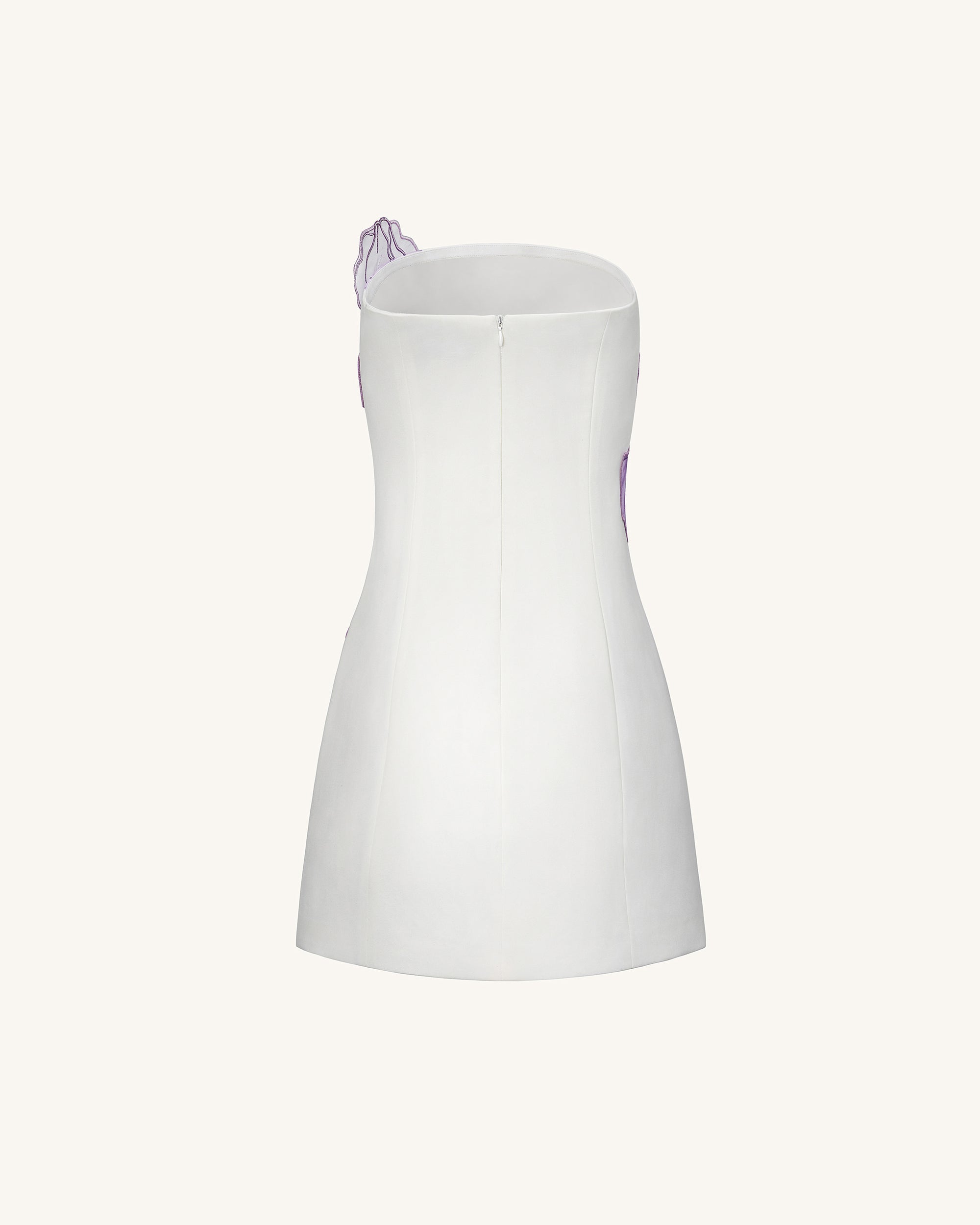 Iris Floral Print Strapless Dress - White