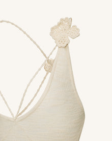 Textured Knit Halter Maxi Dress - Cream