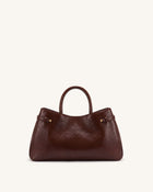 Maeve Dachshund Charm Satchel Tote Bag - Deep Burgundy