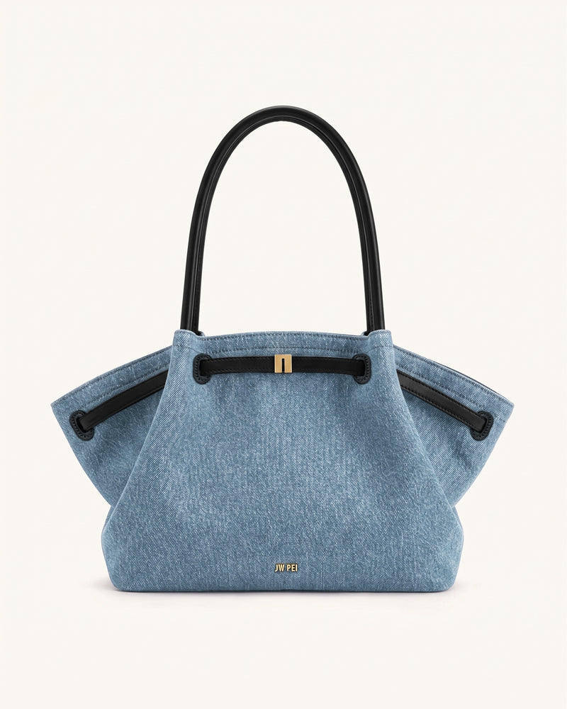 Hana Large Tote Bag - Light Blue Denim
