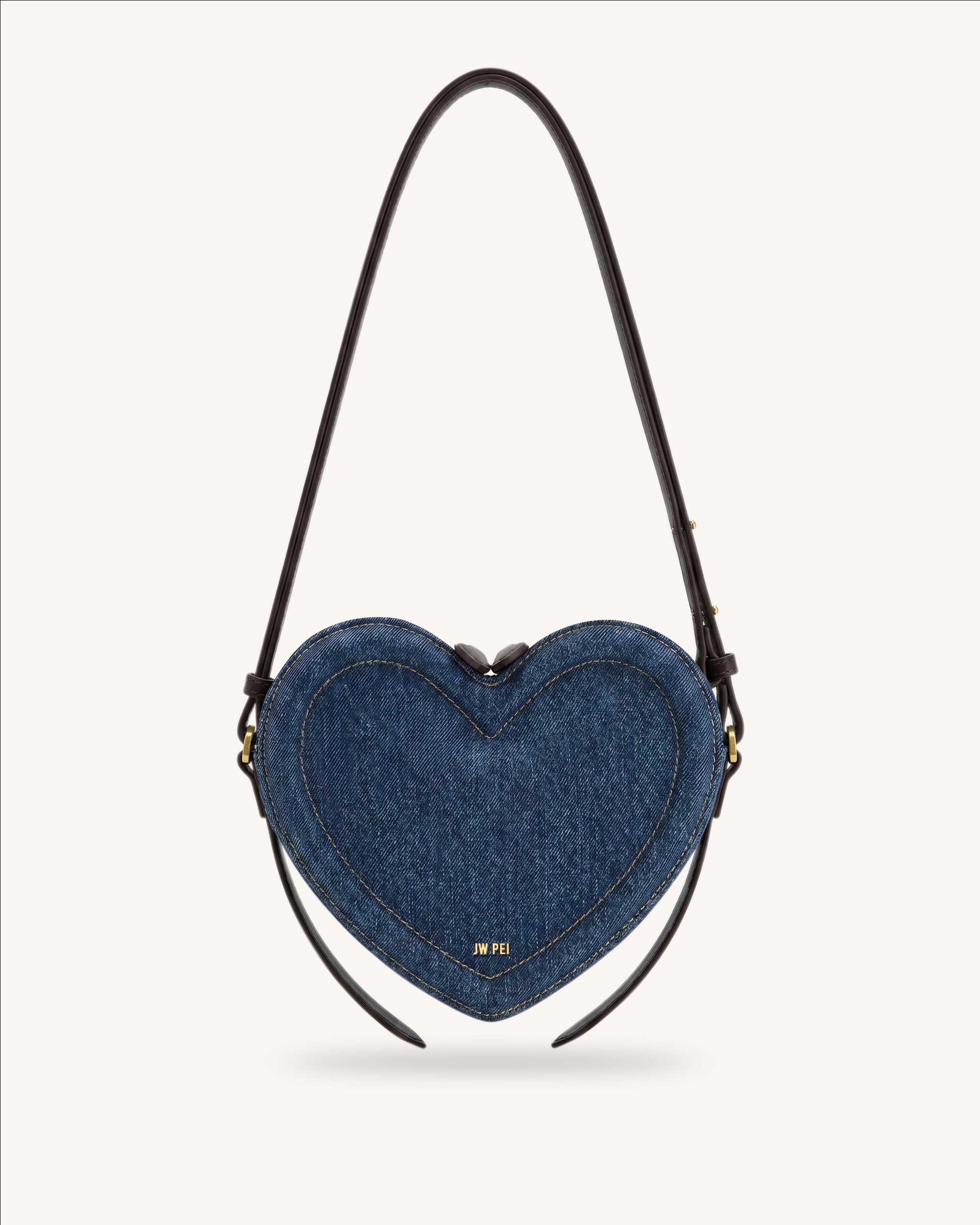Arlene Heart Shaped Crossbody Bag - Dark Blue Denim