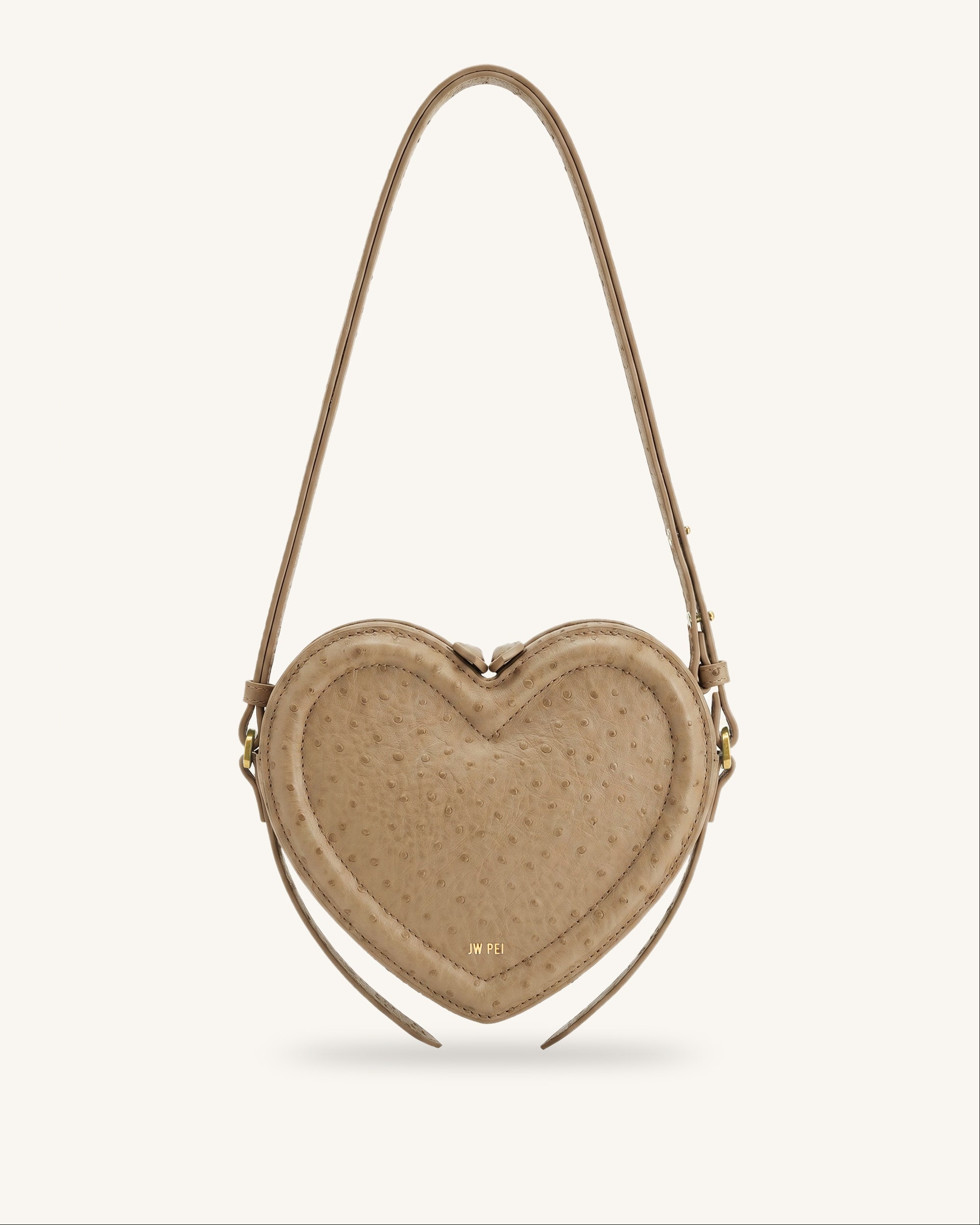 Arlene Heart Shaped Crossbody Bag - Light Brown