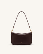 Sofia Classic Flap Shoulder Bag - Dark Brown