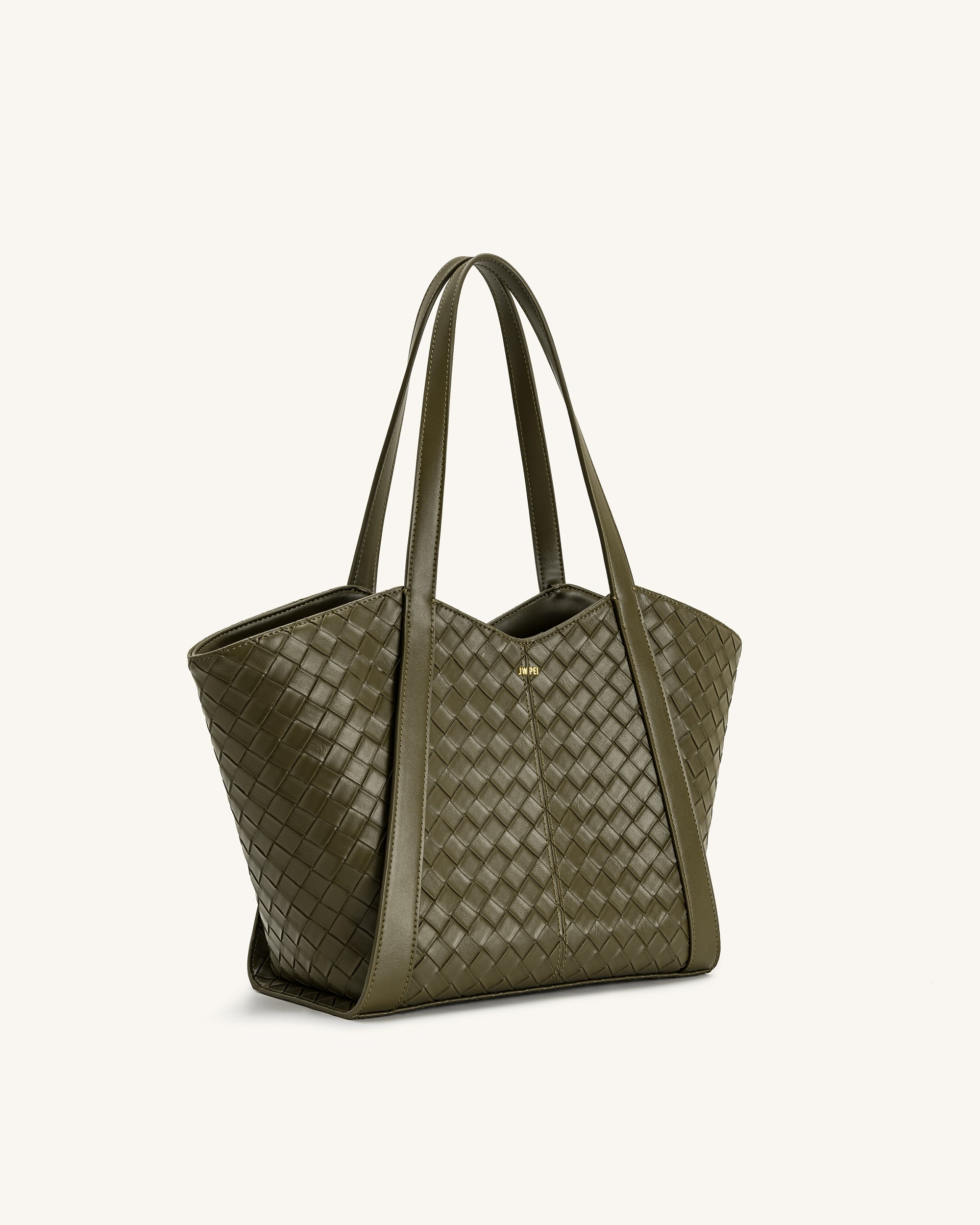 Kiana Large Capacity Weave Texture Tote Bag - Dark Olive