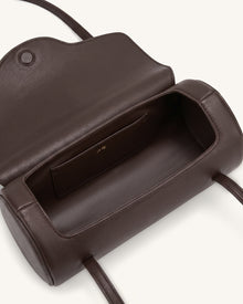 Solenne Barrel Shoulder Bag - Dark Brown