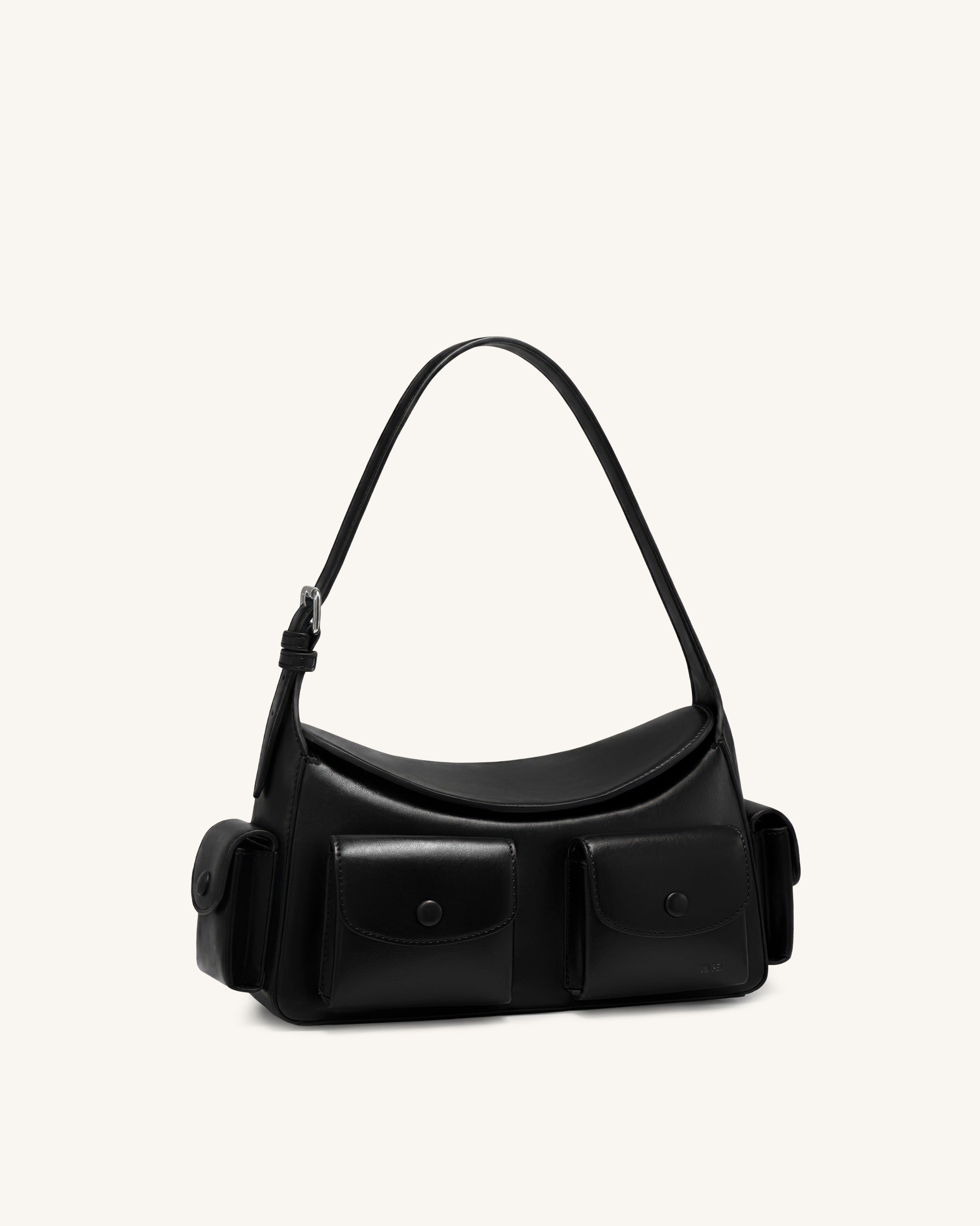 Corinne Multi-Pocket Shoulder Bag - Black