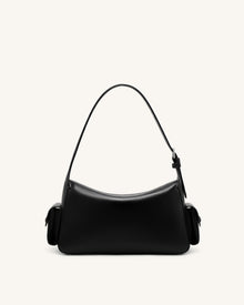 Corinne Multi-Pocket Shoulder Bag - Black