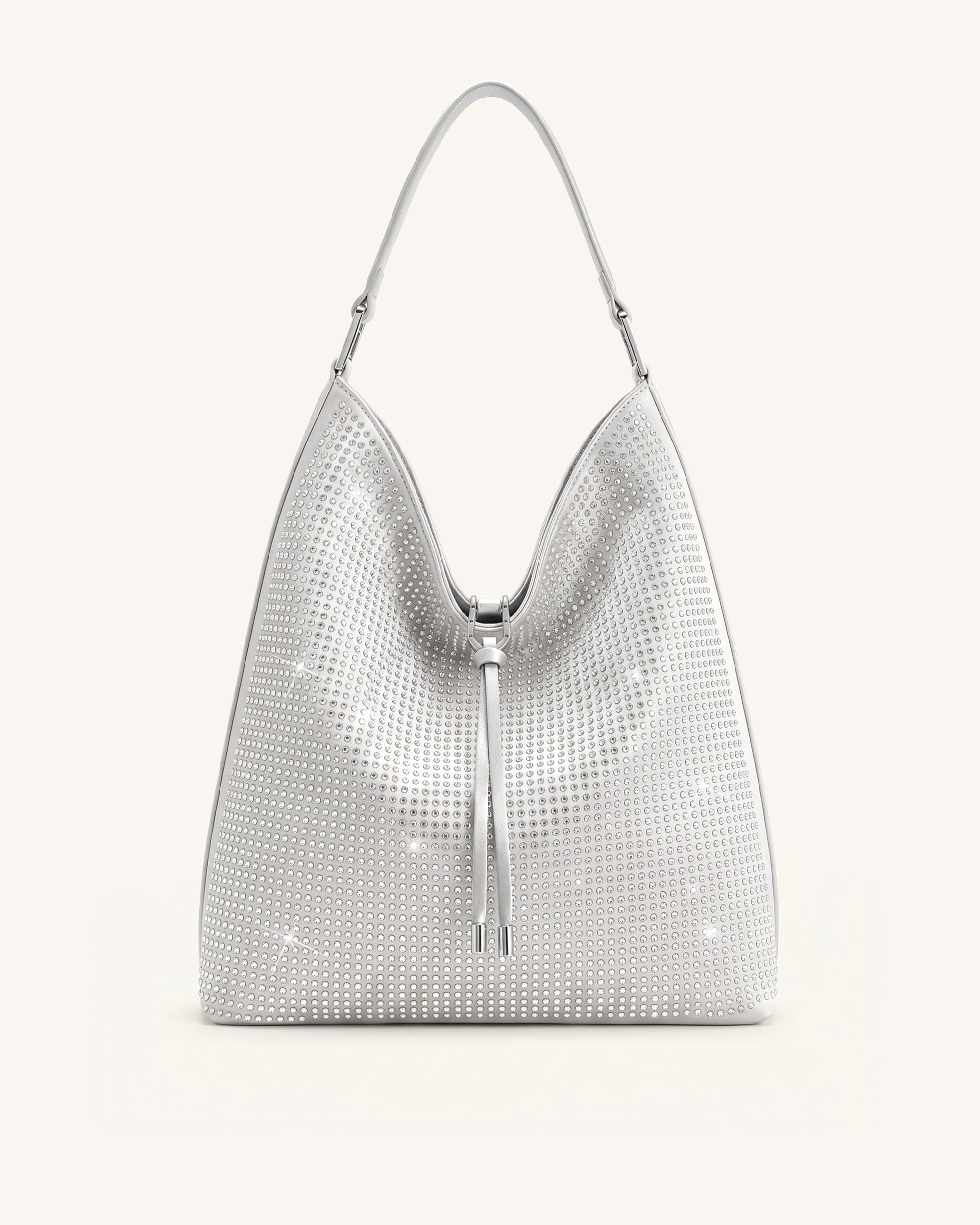Aria Artificial Crystal Shoulder Bag - Silver Gray