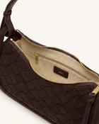 Zirelle Woven Faux Suede Hobo Bag - Brown