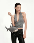 Nerys Shark Look Top Handle Bag - Grey