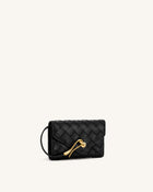 Celeste Woven Textured Envelope Wallet - Black
