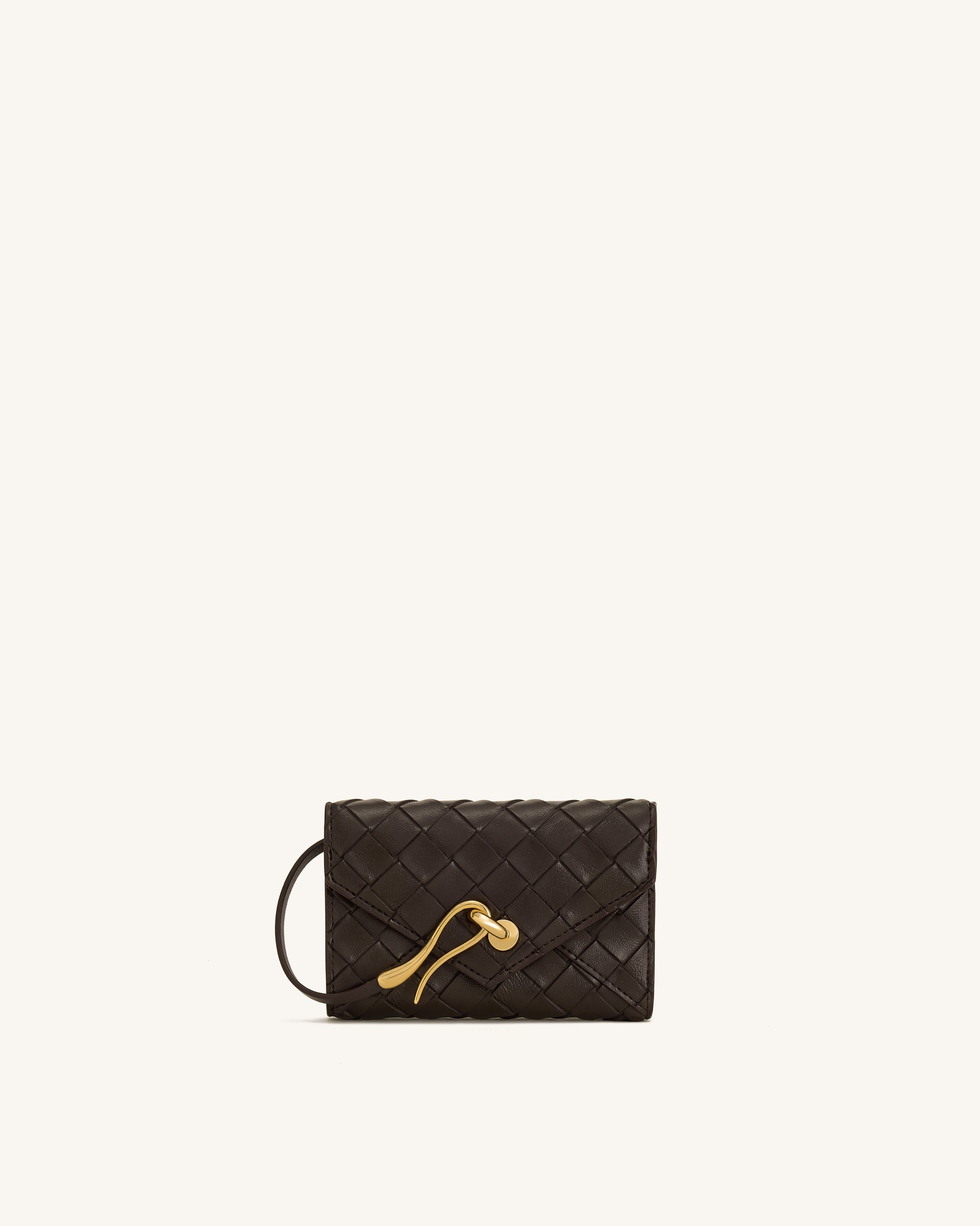 Celeste Woven Textured Envelope Wallet - Chocolate