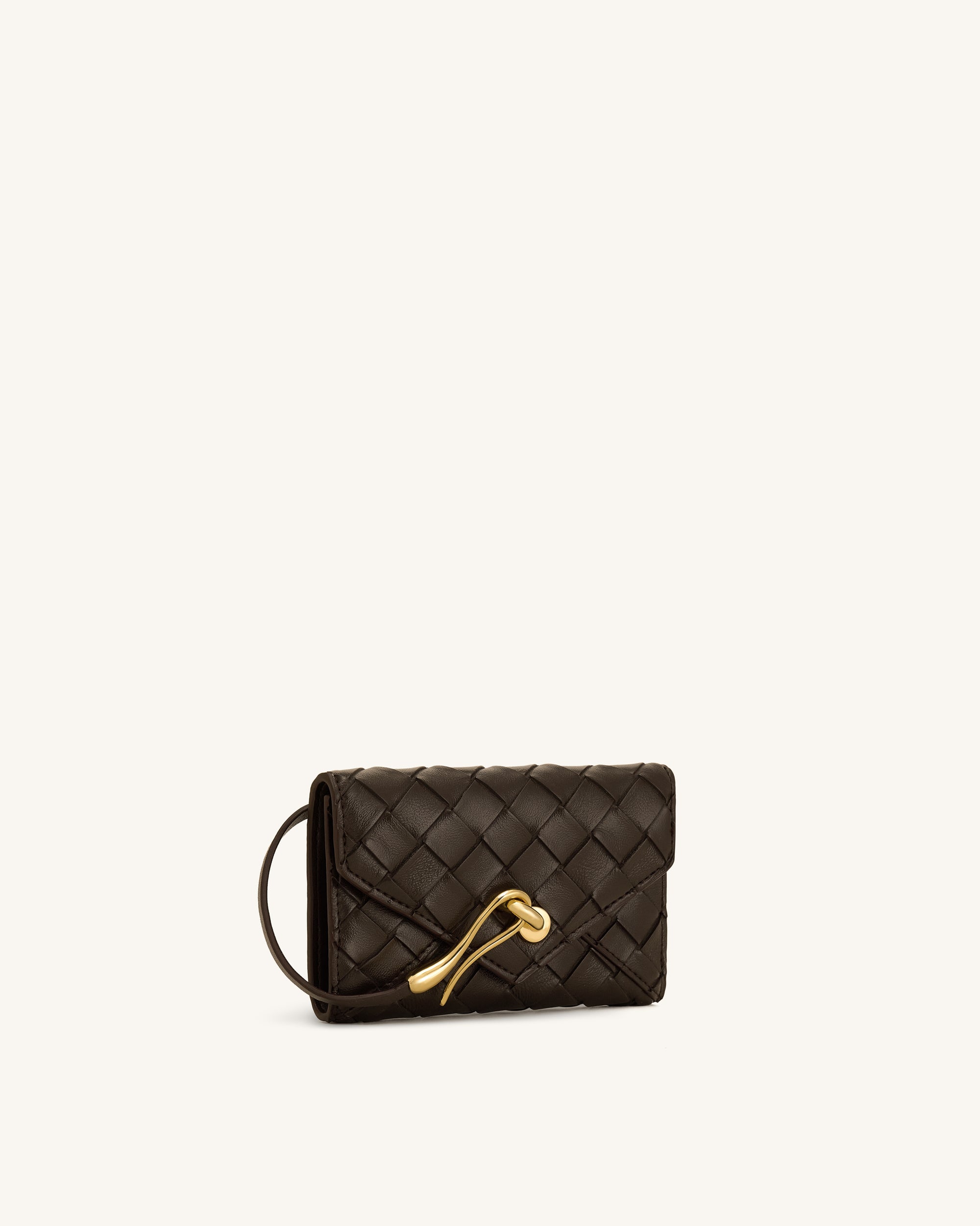 Celeste Woven Textured Envelope Wallet - Chocolate